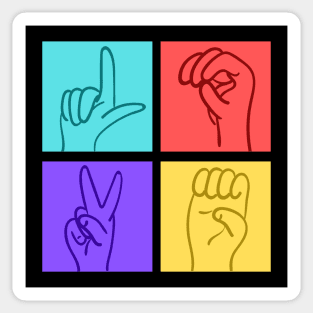 Symbolic Love: Hand Gestures Speak through Colorful Squares Sticker